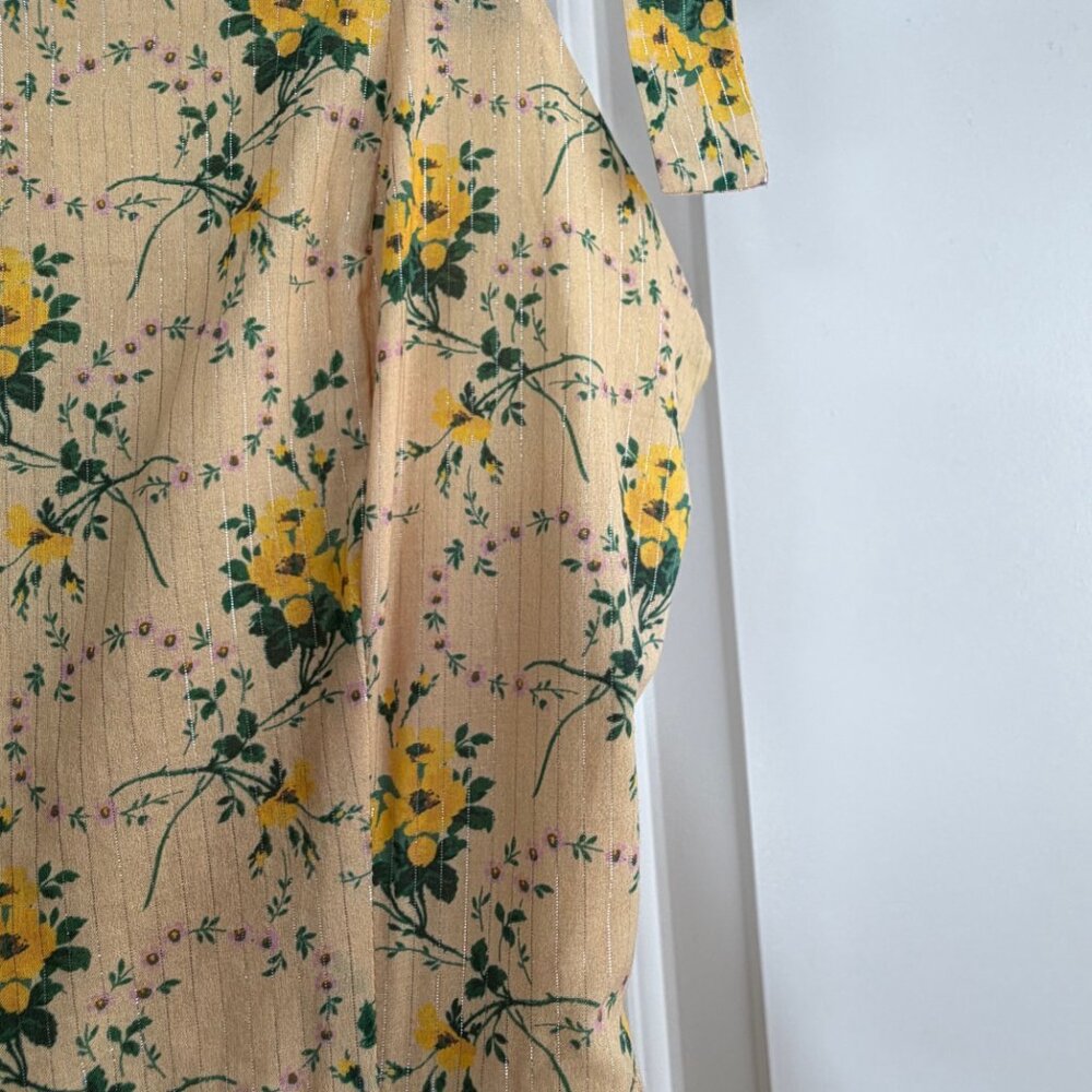 Revolve Paige Tamika Yellow Floral Tie Strap Midi Dress Size Small - Picture 15 of 15